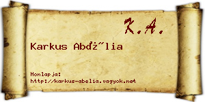 Karkus Abélia névjegykártya